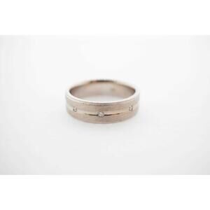 Estate Diamond VS1 G Color 14k White Gold Band Ring Size 10 - Appraised $2500 !